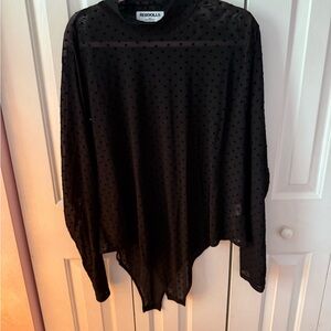 Rebdolls Black Sheer Bodysuit with Polka Dots